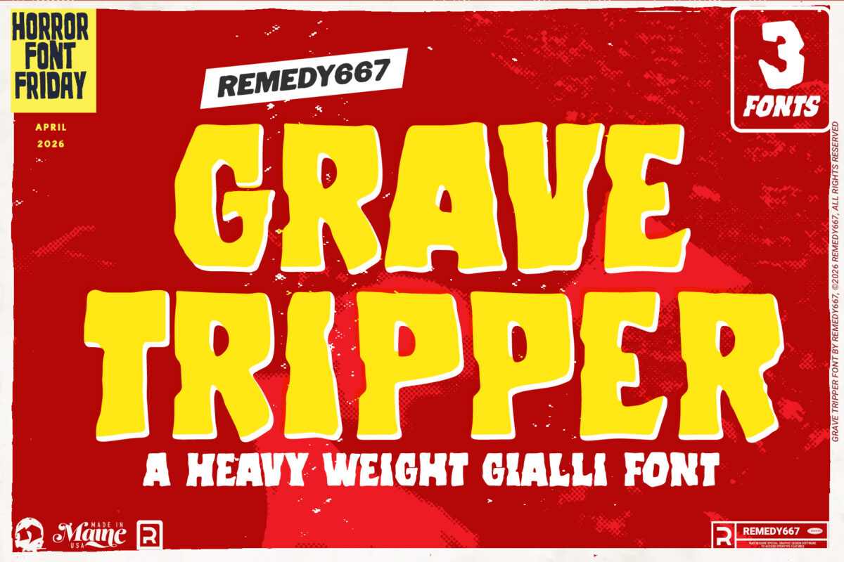 Remedy667 presents Grave Tripper - A Heavy Weight Gialli Font