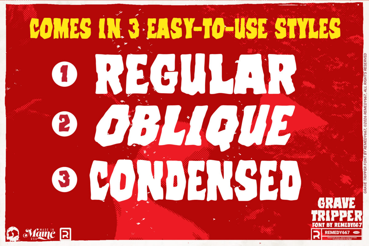 Grave Tripper font by Remedy667 - Comes in 3 Easy-to-use styles