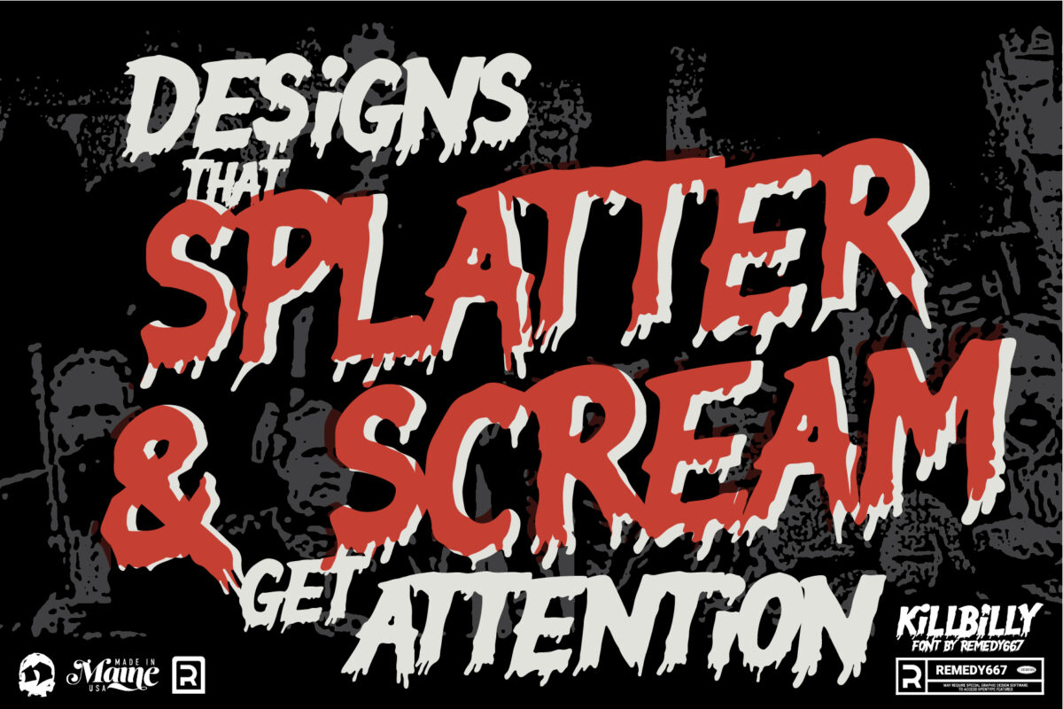 KillBilly font by Remedy667 - Designs that Splatter & Screa, get Attention