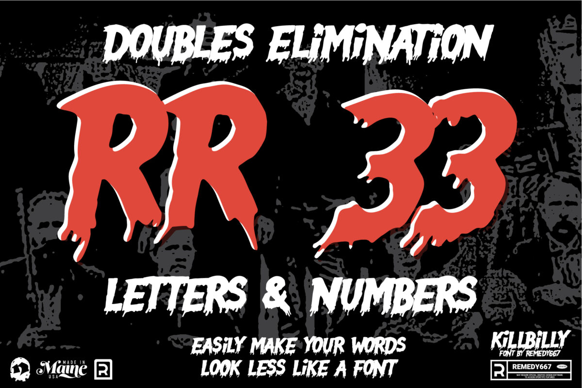 Remedy667 presents KillBilly - Doubles Elimination - Automatically Substitute duplicate numbers & letters with contextual alternates