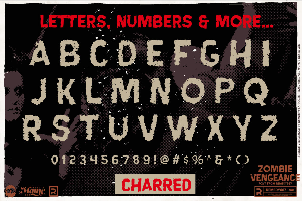 Zombie Vengeance font by Remedy667 - Letters, Numbers & More…
