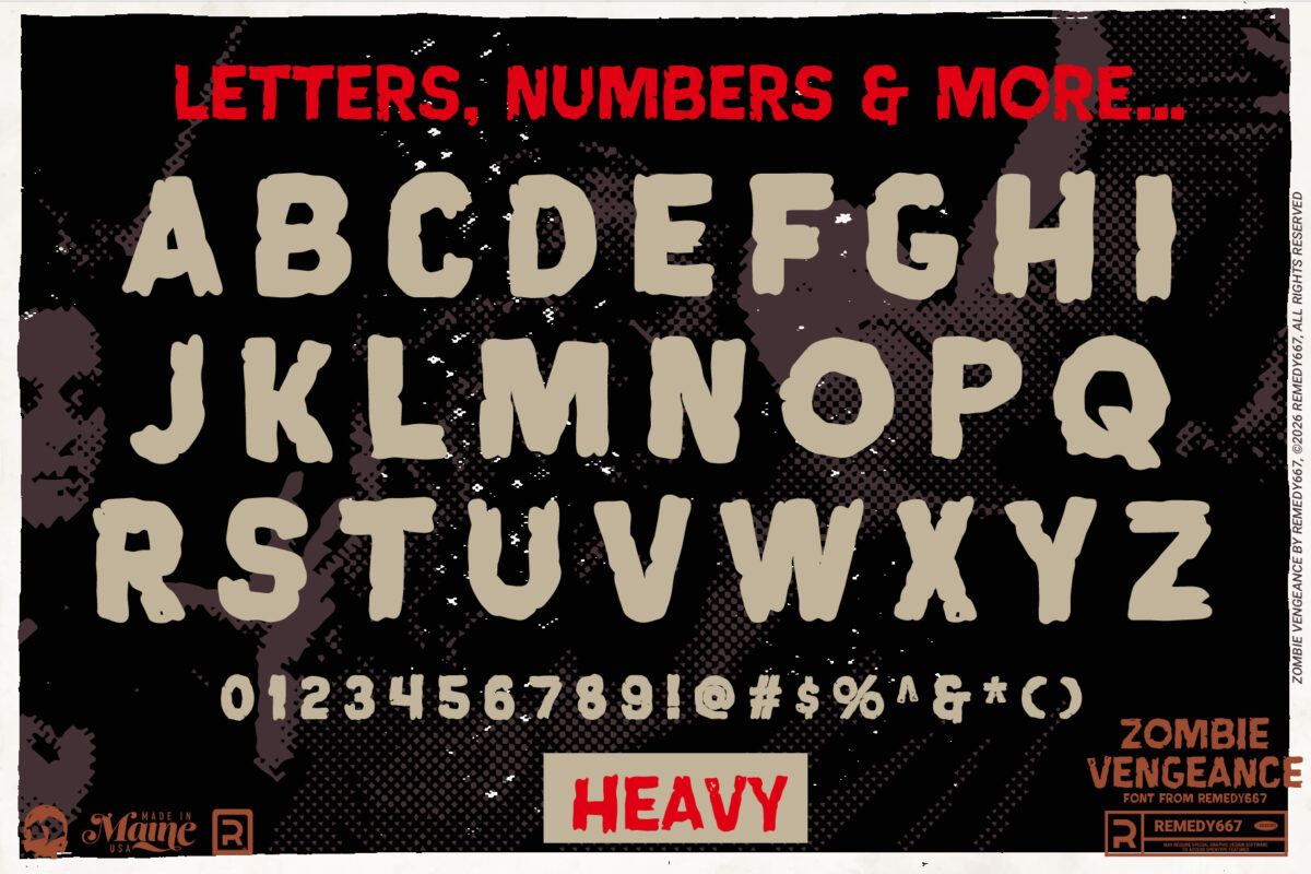 Zombie Vengeance font by Remedy667 - Letters, Numbers & More…