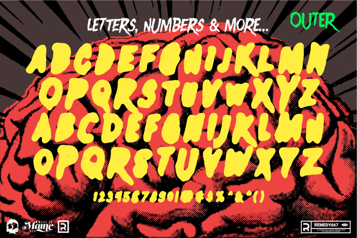 Brains for Breakfast font by Remedy667 - Letters, Numbers & More…