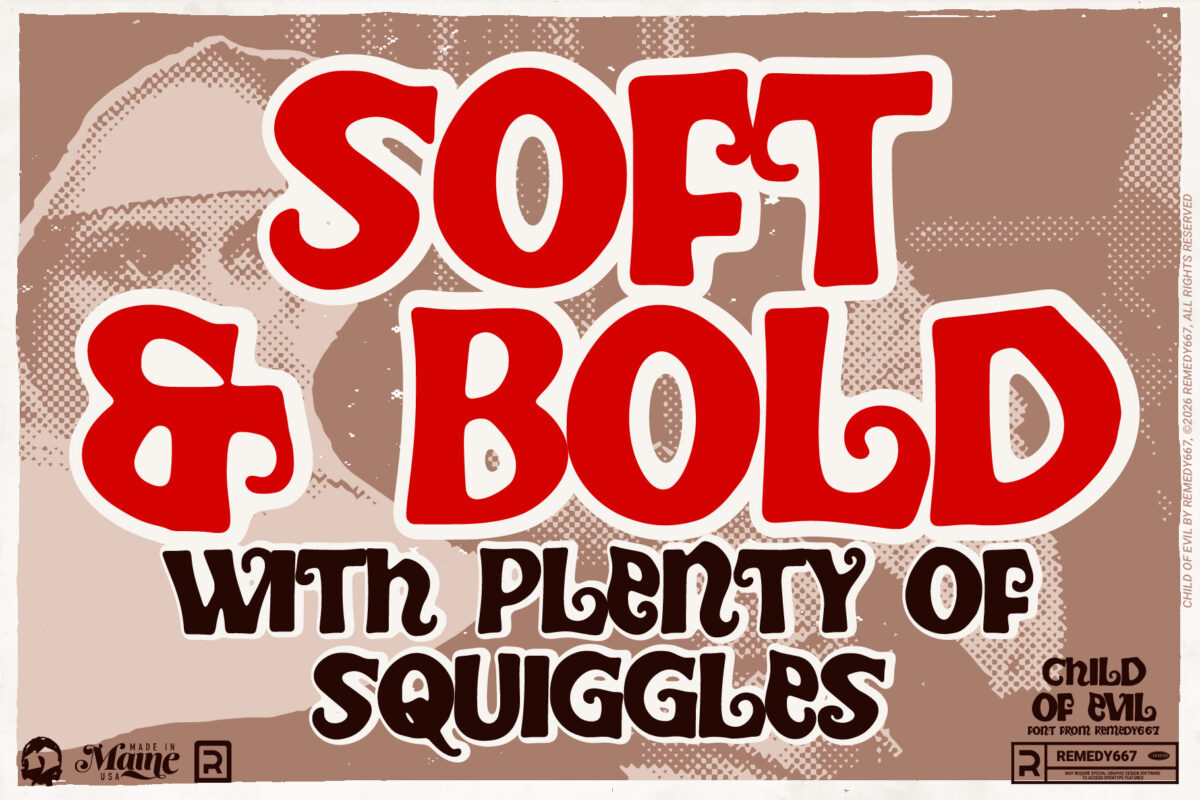 Child of Evil font by Remedy667 - Soft & Bold with plenty of Squiggles