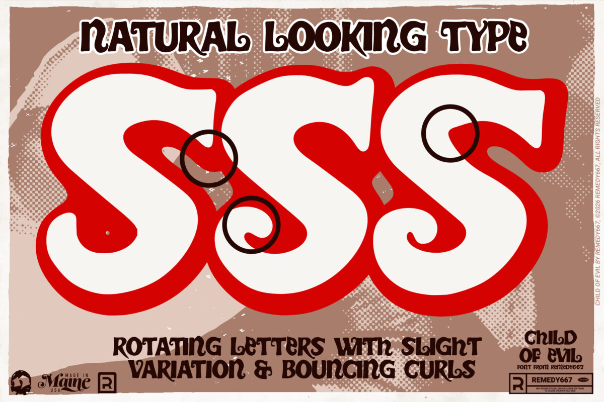 Remedy667 presents Child of Evil - Doubles Elimination - Automatically Substitute duplicate numbers & letters with contextual alternates