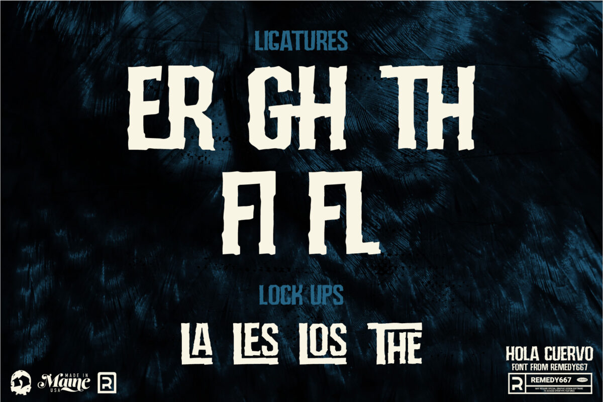 Hola Cuervo font by Remedy667 - Includes Ligatures and Lock Ups