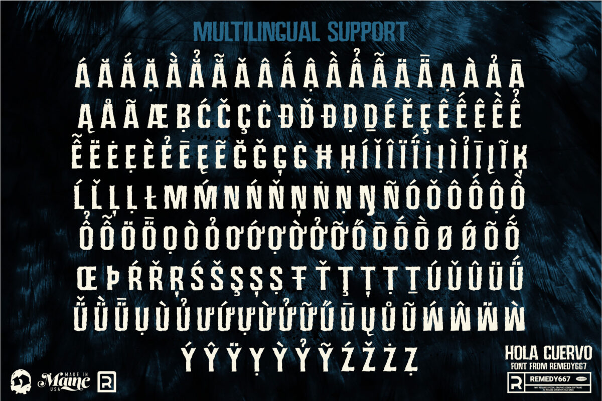 Hola Cuervo font by Remedy667 - Multilingual Support