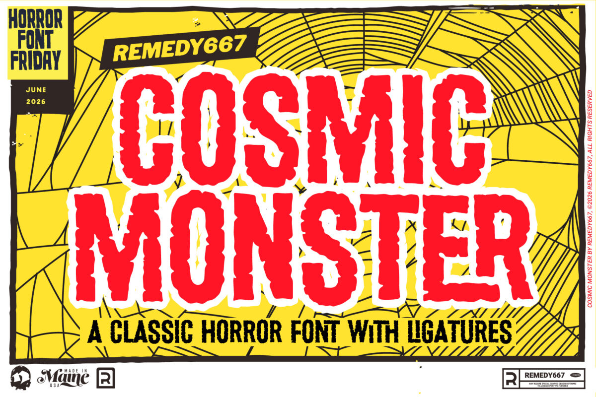 Remedy667 presents Cosmic Monster - Classic Horror Font with Ligatures