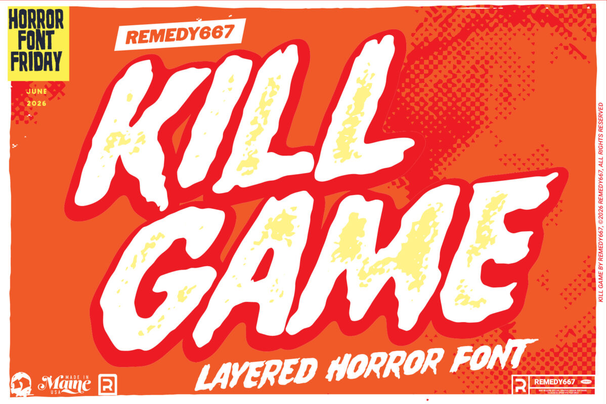 Remedy667 presents Kill Game - Layered Horror Font