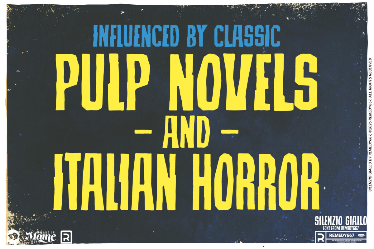 Silenzio Giallo font by Remedy667 - Influenced by Classic Pulp Novels and Italian Horror