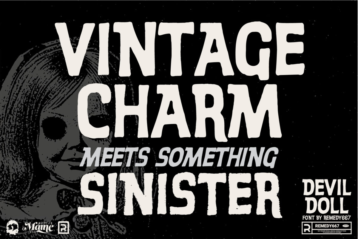 Devil Doll font by Remedy667 - Vintage Charm meets something Sinister